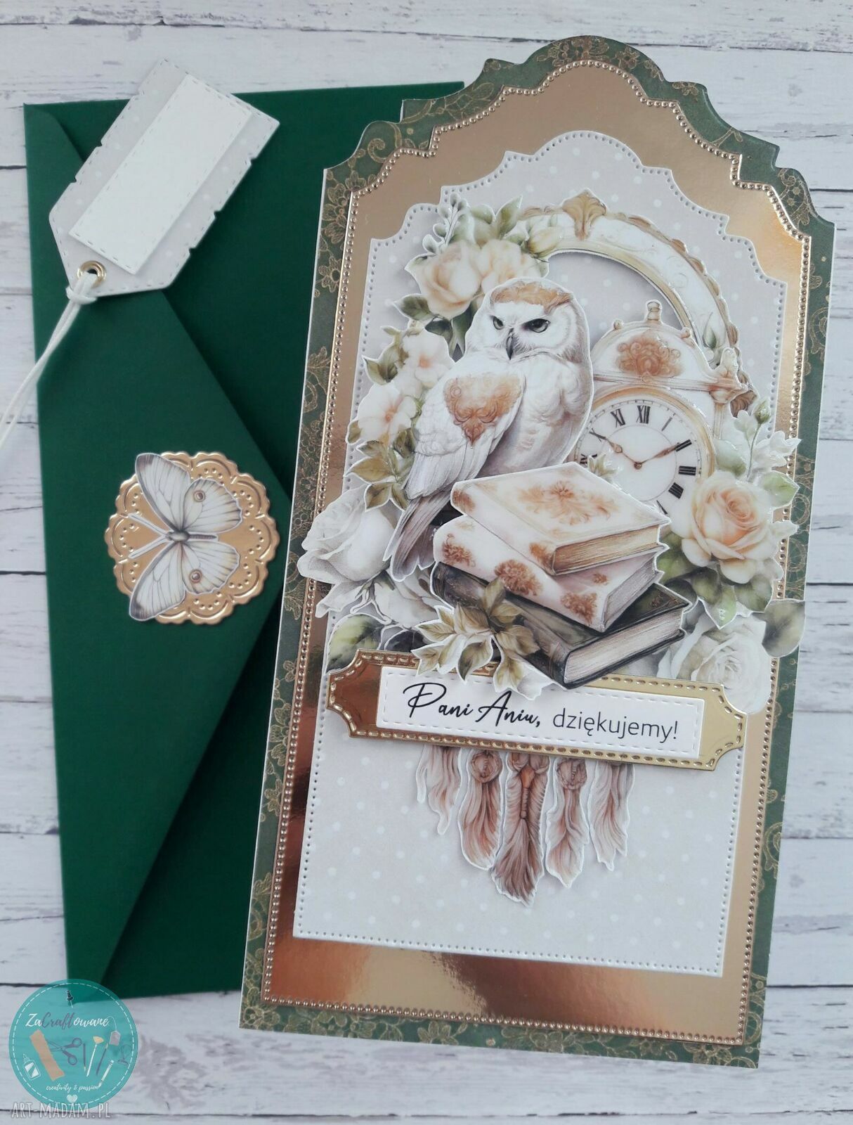 Personalizowana kartka dla nauczyciela z sową