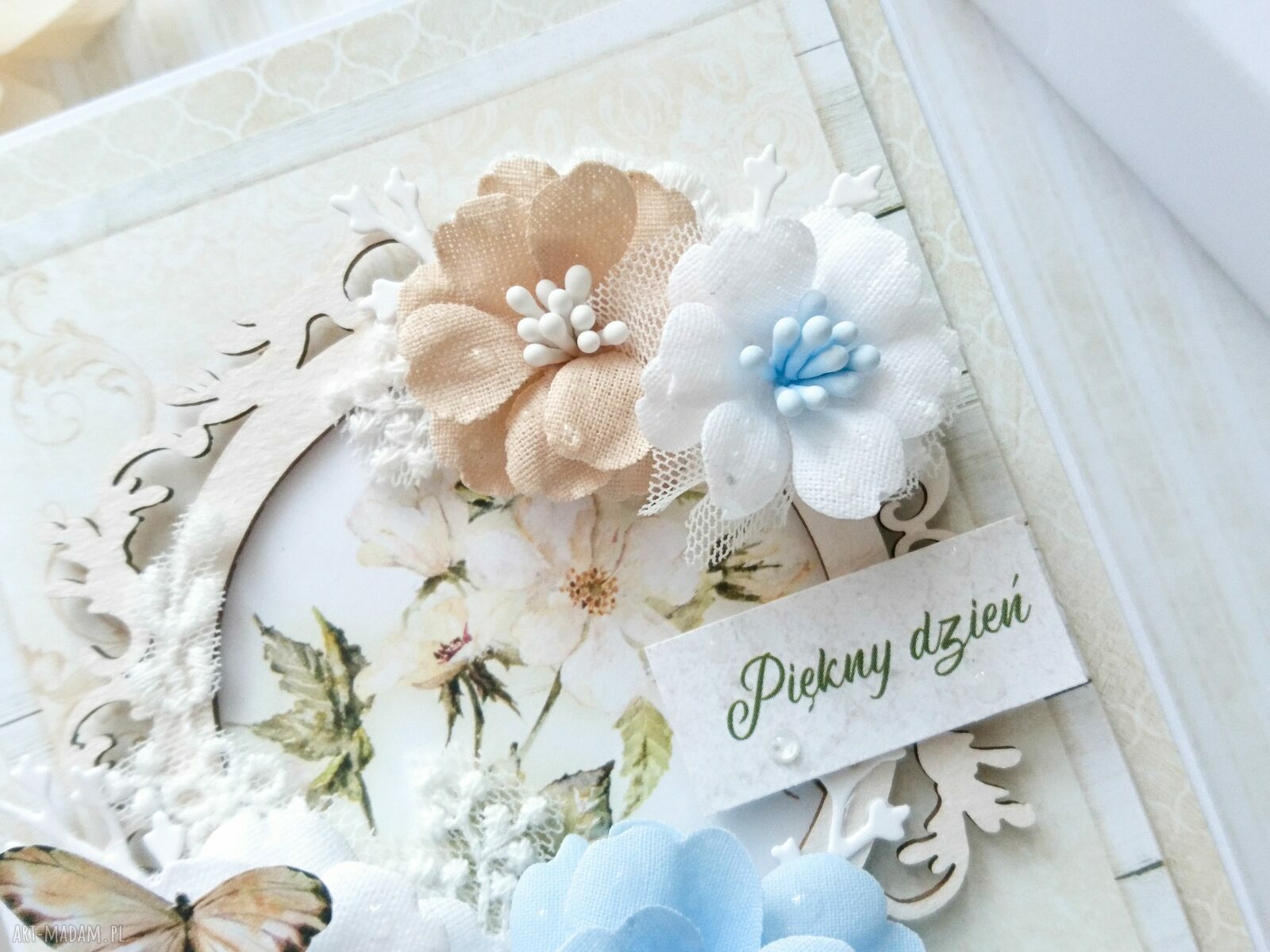 scrapbooking kartki: Kartka Piękny dzień, w pudełku handmade
