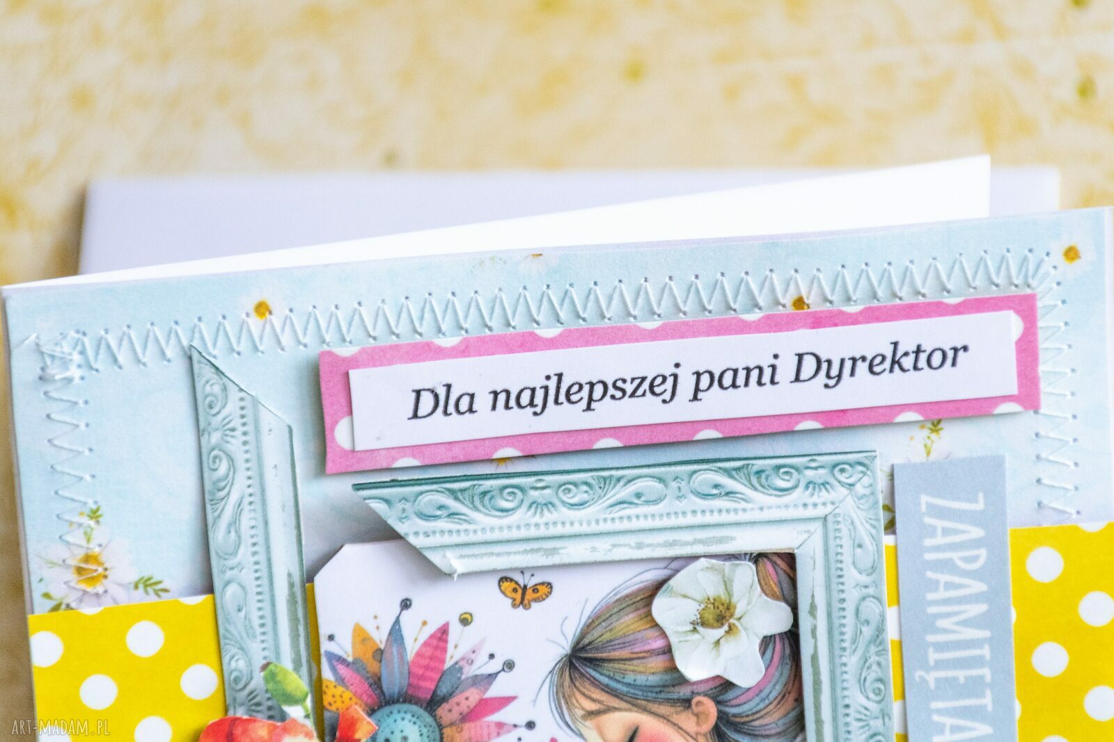 Kartka energetyczna „Dla najlepszej Pani Dyrektor” - ręcznie robiona na dzień nauczyciela