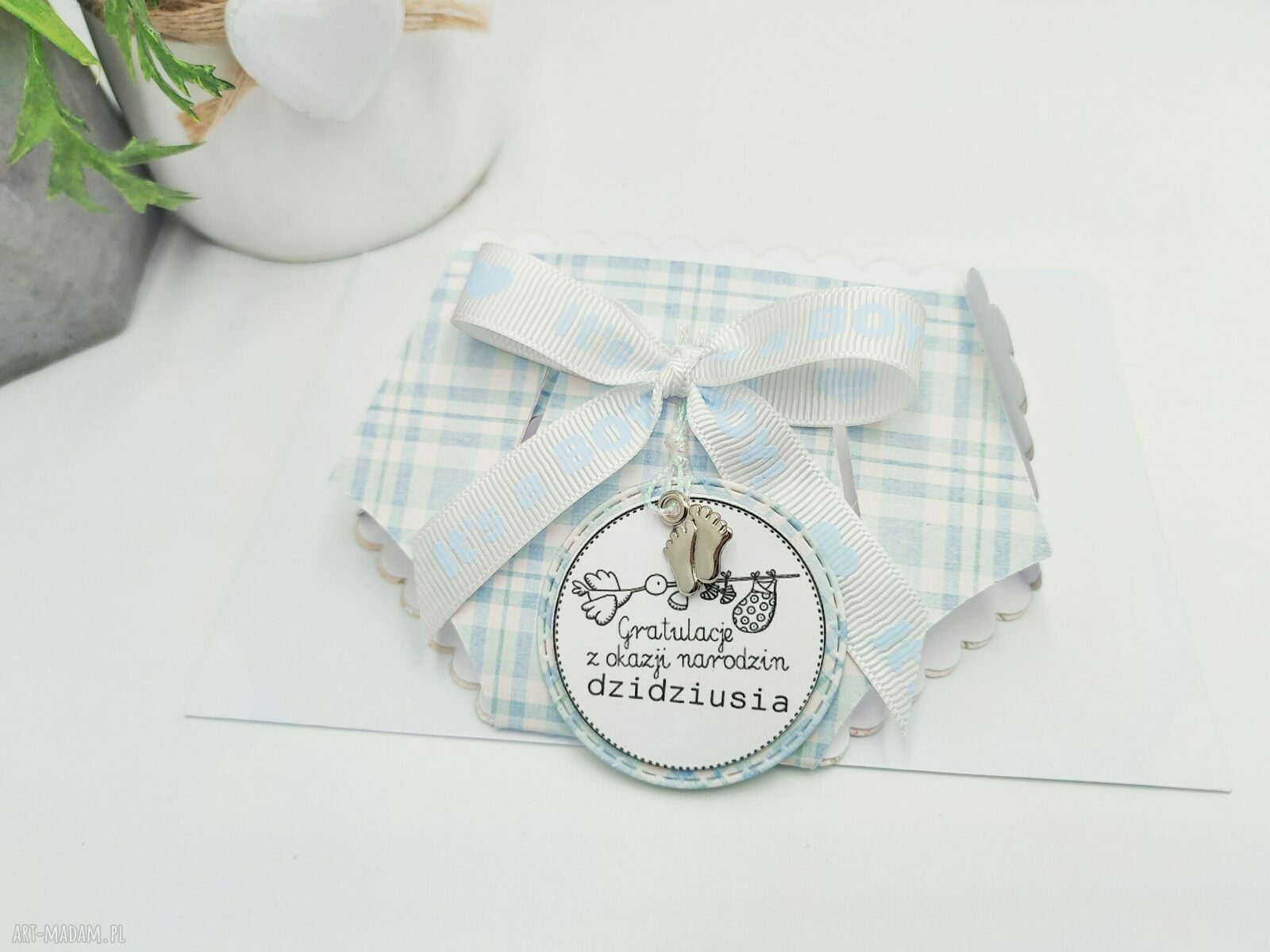 Kartka gratulacyjna na narodziny chłopca - Mini Pampers „It’s a Boy”
