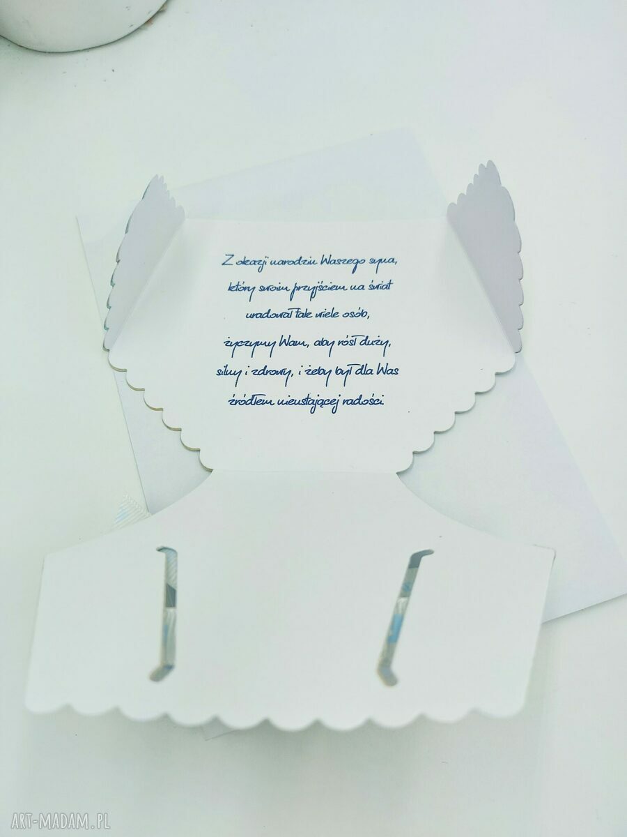 Kartka gratulacyjna z okazji narodzin chłopca - Mini Pampers "It's a Boy"