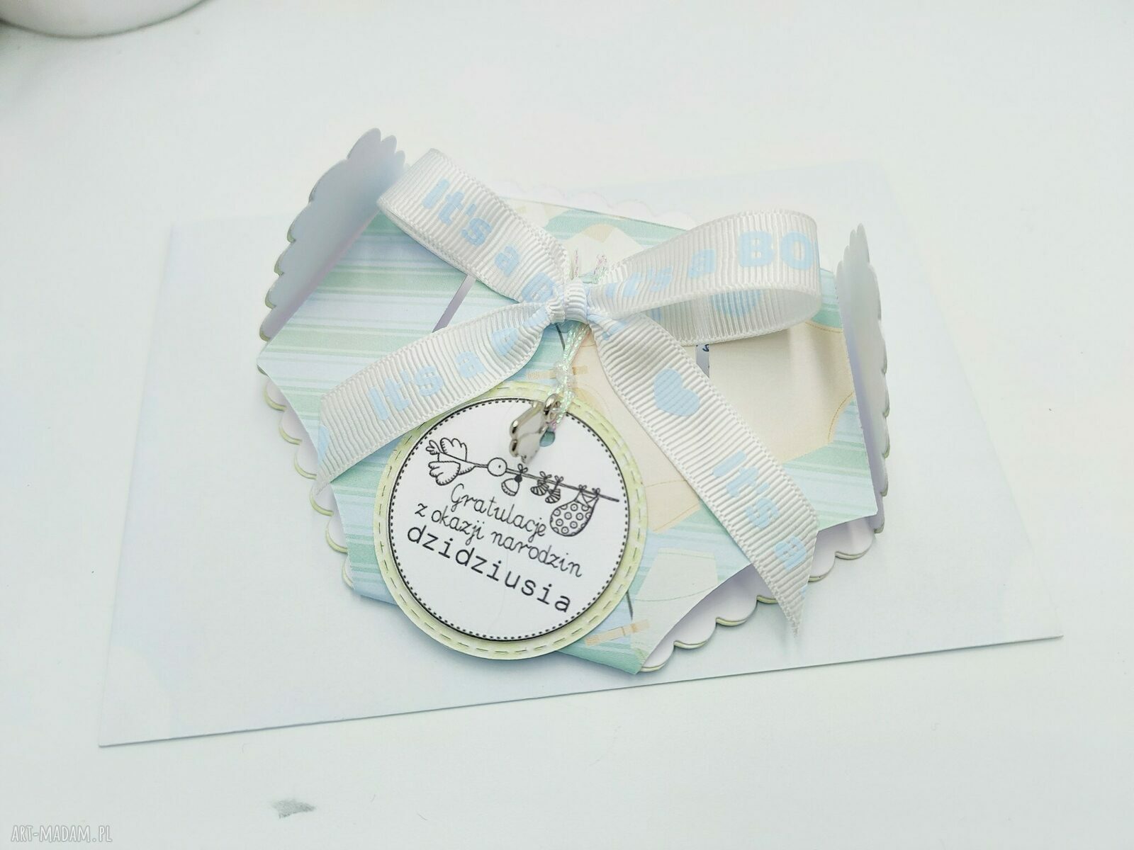 Kartka gratulacyjna z okazji narodzin - Mini Pampers chłopięcy