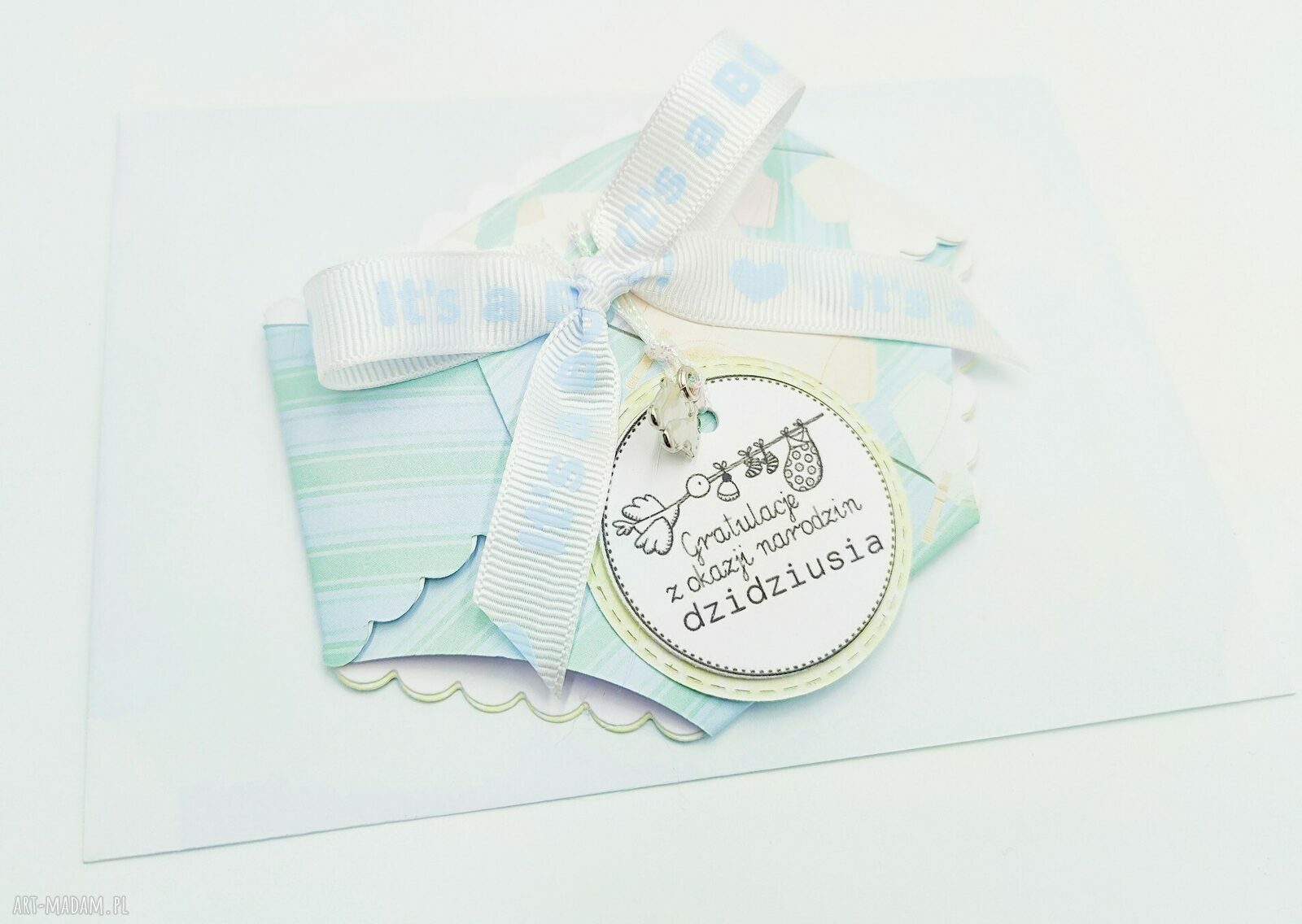 Kartka gratulacyjna z okazji narodzin - Mini Pampers chłopięcy