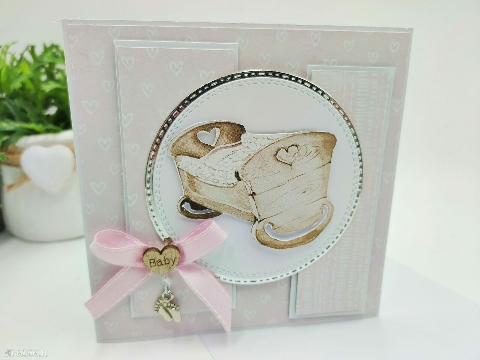 Kartka gratulacyjna na narodziny - Powitajmy Maleństwo scrapbooking