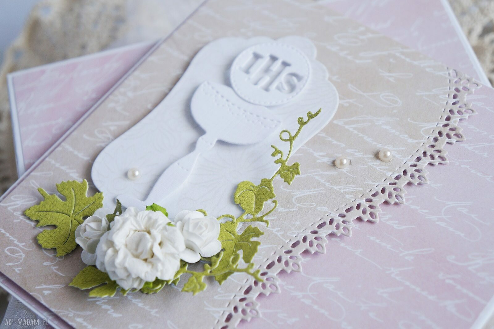 scrapbooking kartki: Kartka komunijna z pudełkiem handmade