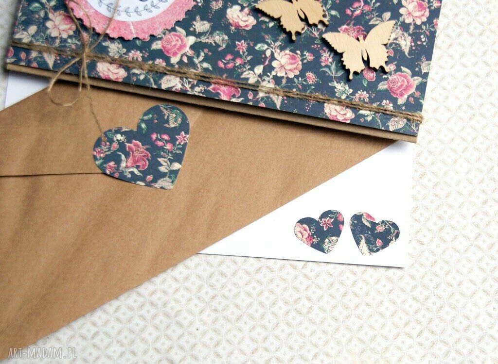 Kartka - kopertówka: Katherine na ślub (handmade, eko kraft)