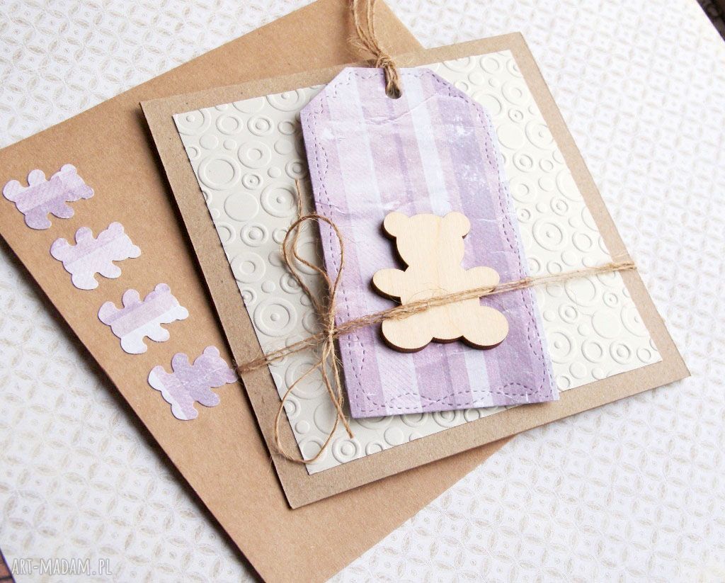 MIŚ:: KARTKA HANDMADE na URODZINY, NARODZINY