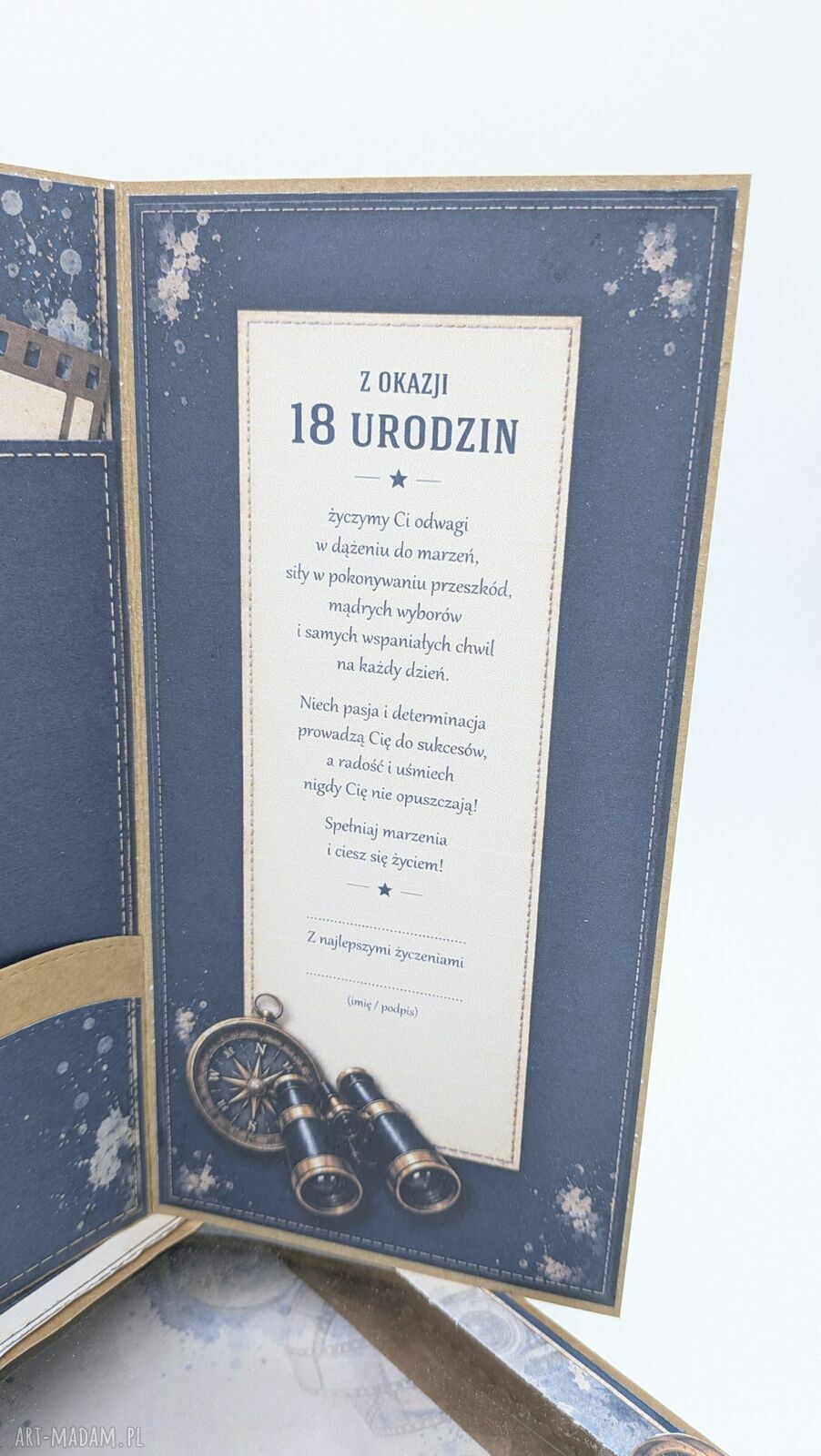 Kartka na 18 urodziny w pudełku z okienkiem - DL handmade