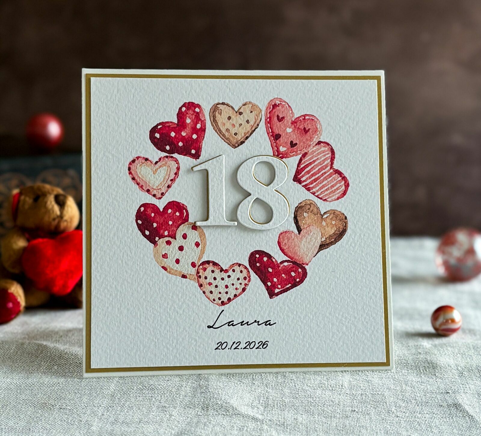 Kartka na 18 urodziny z personalizacją BE HAPPY - BH 34