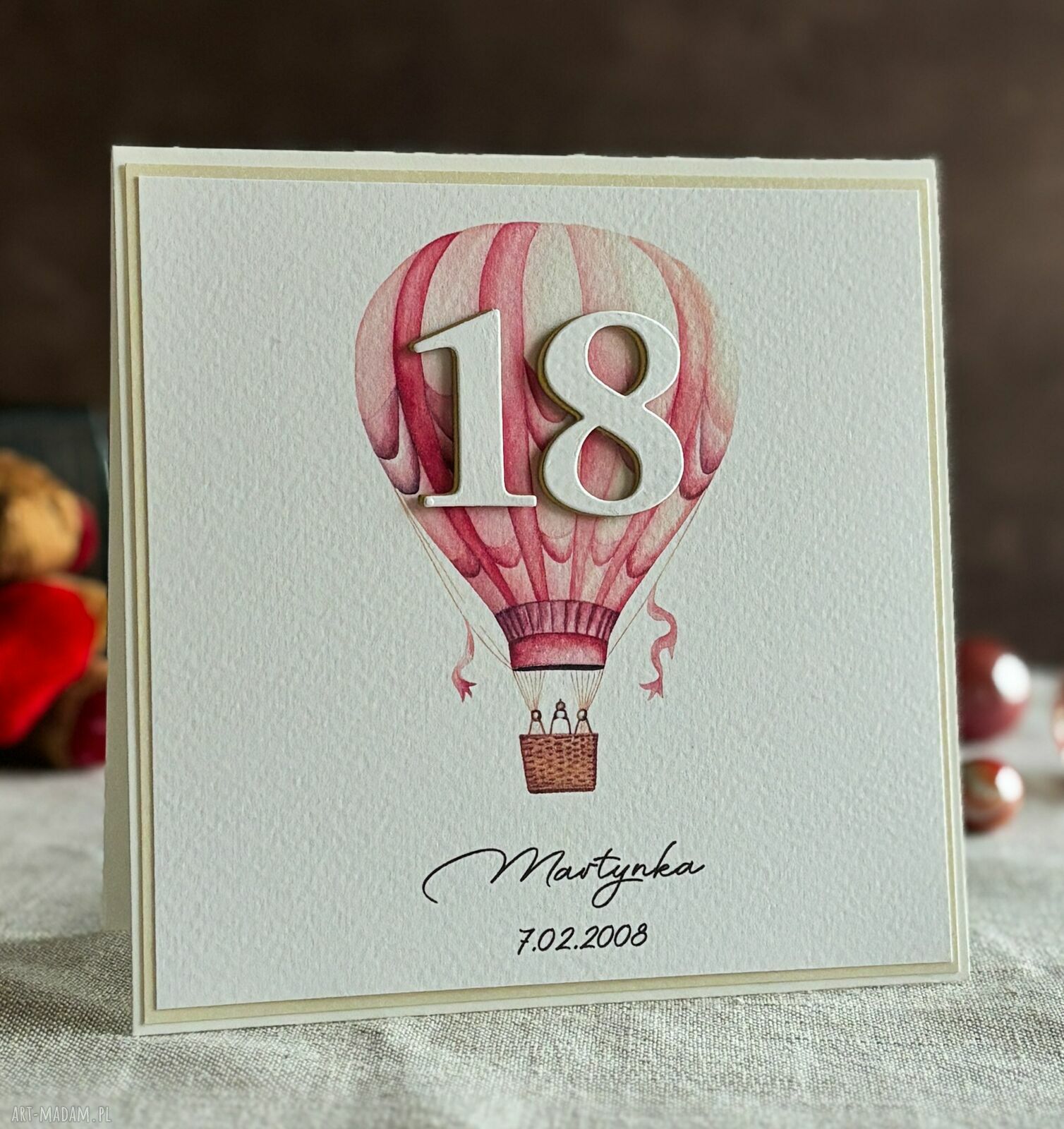 Kartka na 18 urodziny z personalizacją, BH 38