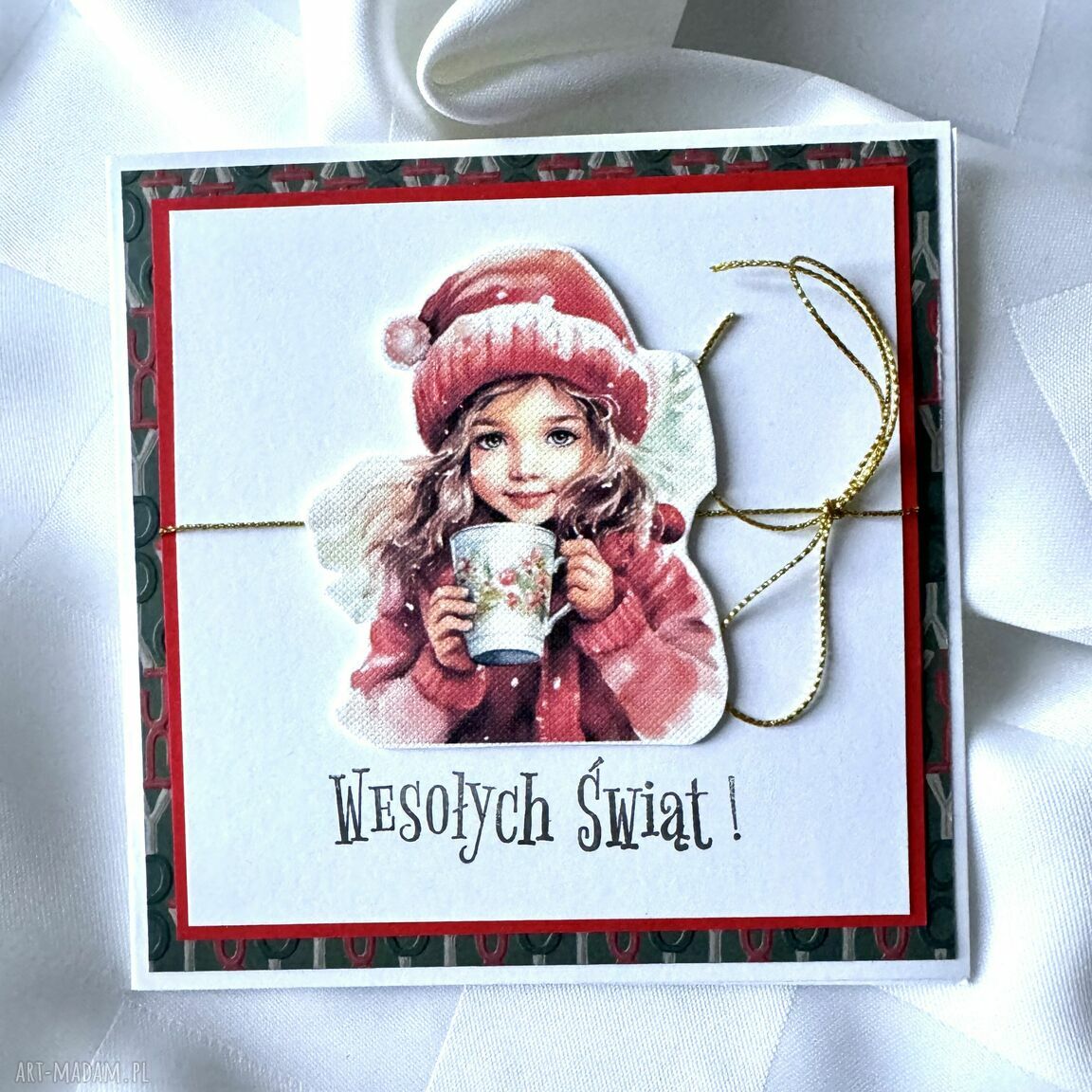 Prezent pod choinkę? Kartka boże narodzenie Święta Świąteczna