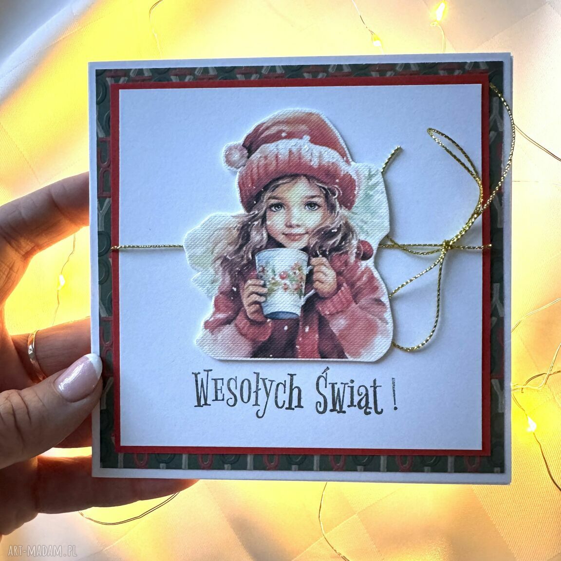 prezent pod choinkę: Kartka na Boże Narodzenie Święta Świąteczna hand made