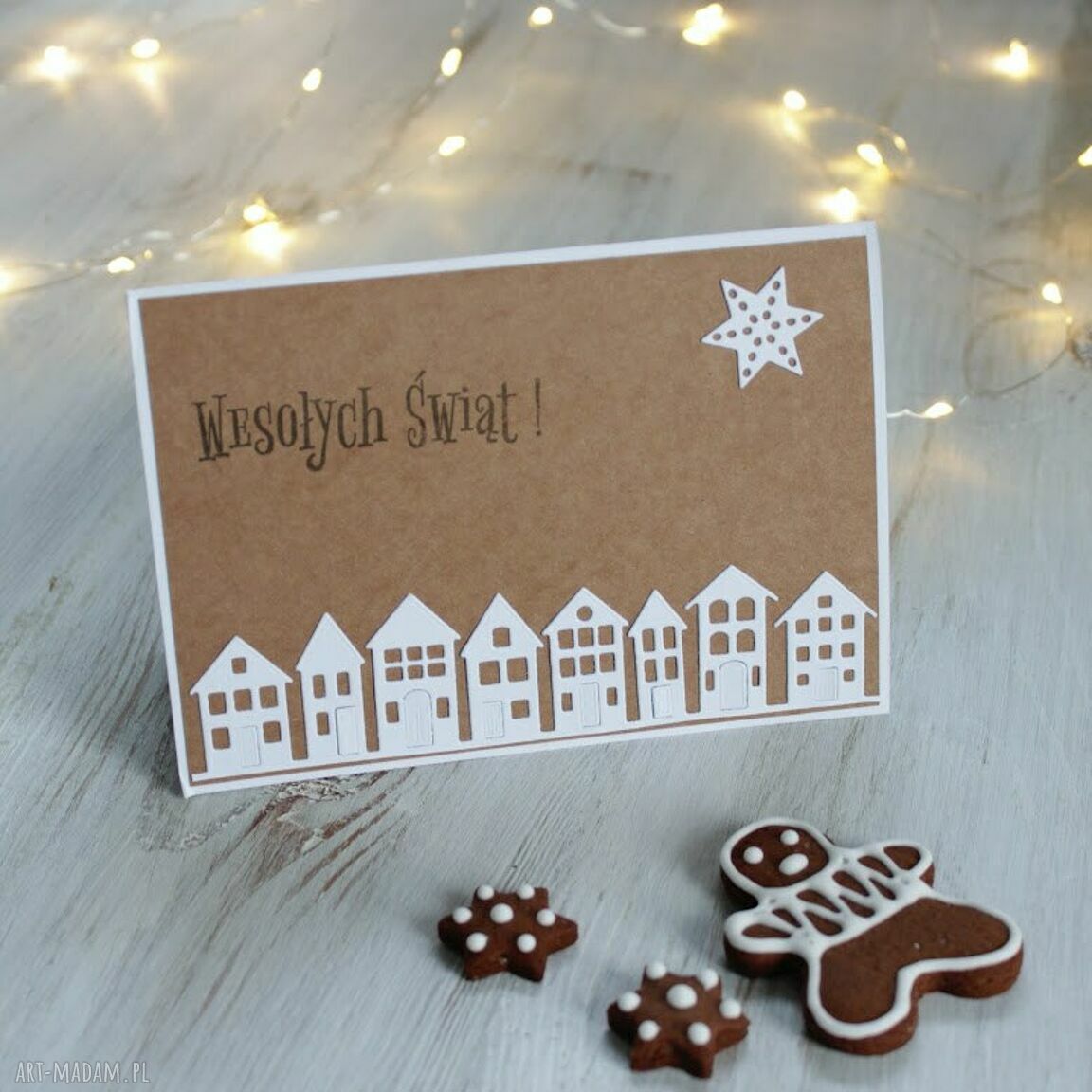 pomysł na upominek na święta: Kartka na Boże Narodzenie Święta Świąteczna Ręcznie zrobione