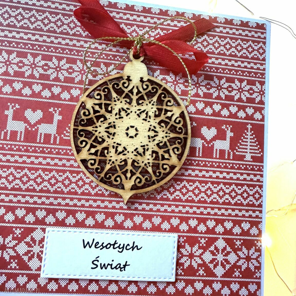 prezent pod choinkę: Kartka na Boże Narodzenie Święta Świąteczna hand made