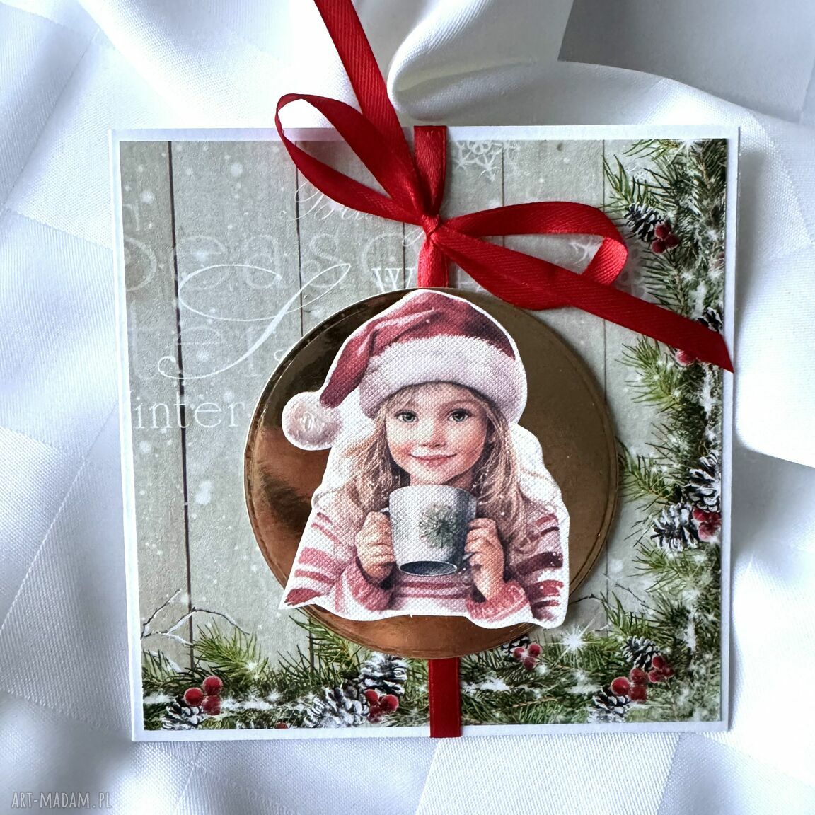 pomysł na świąteczne prezenty: Kartka na Boże Narodzenie Święta Świąteczna Ręcznie zrobione