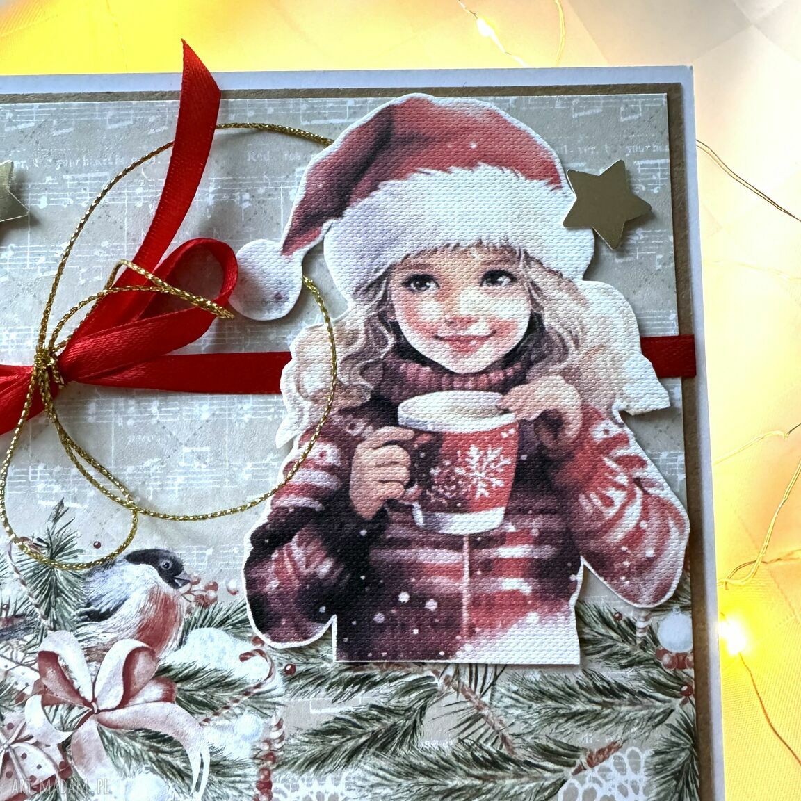 upominek świąteczny: Kartka na Boże Narodzenie Święta Świąteczna hand made