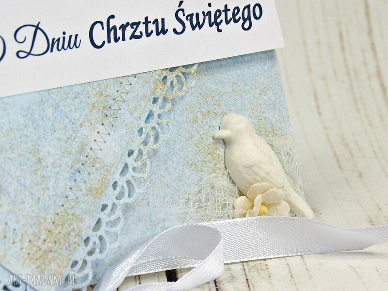 Kartka na Chrzest święty - delikatność błękitu
