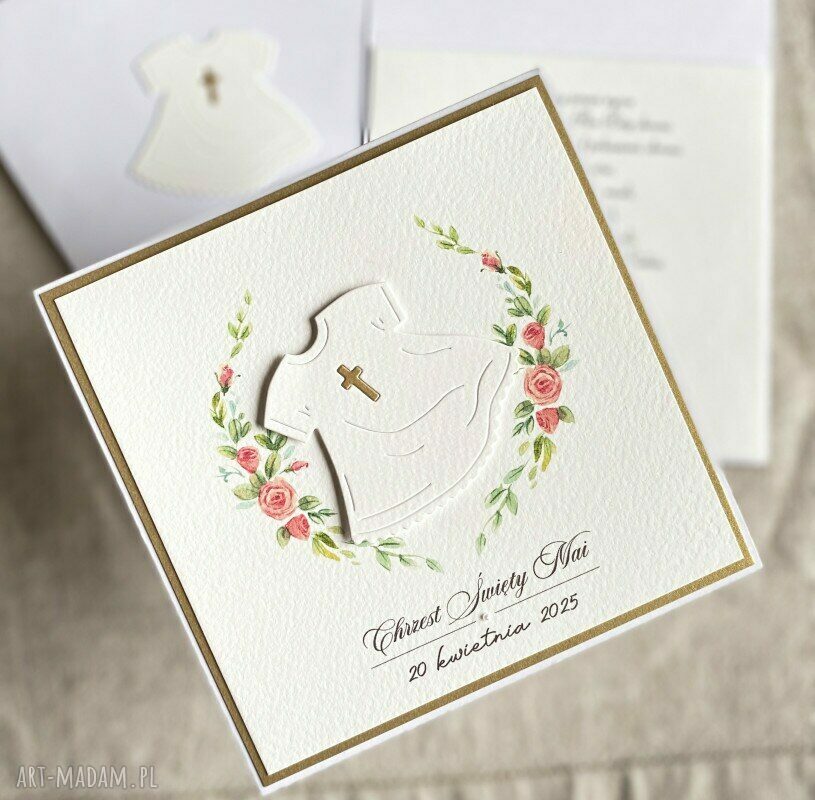 Personalizowana kartka na Chrzest - elegancka pamiątka w ozdobnej kopercie