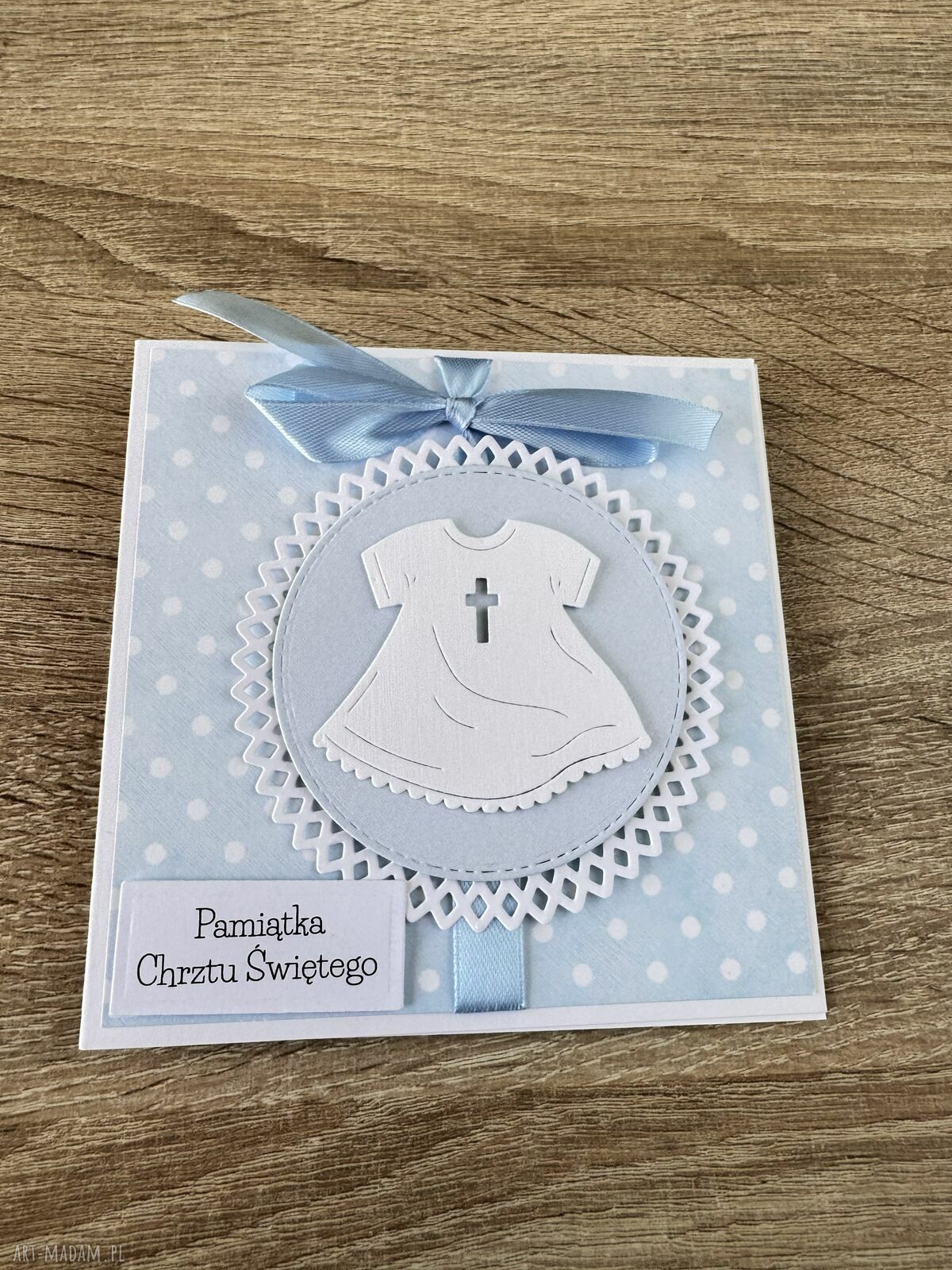 Kartka na Chrzest Święty - personalizowana z kopertą na pieniądze