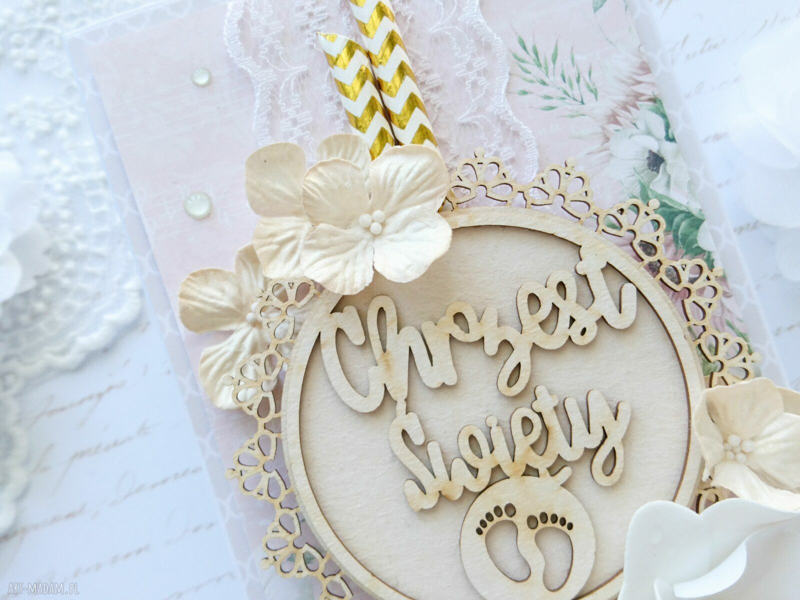 scrapbooking kartki: Kartka na Chrzest, w pudełku handmade