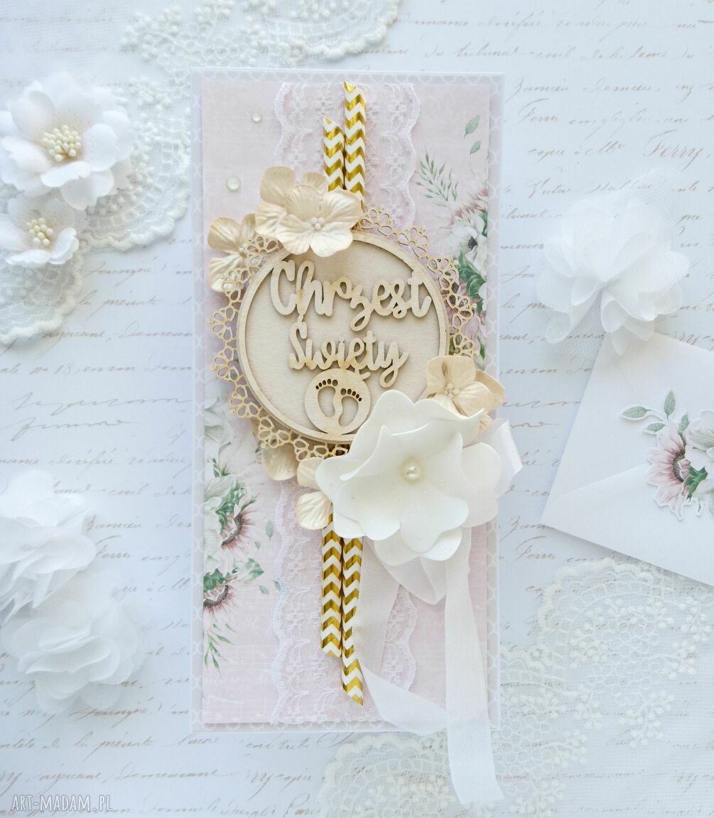 scrapbooking kartki: Kartka na Chrzest, w pudełku handmade