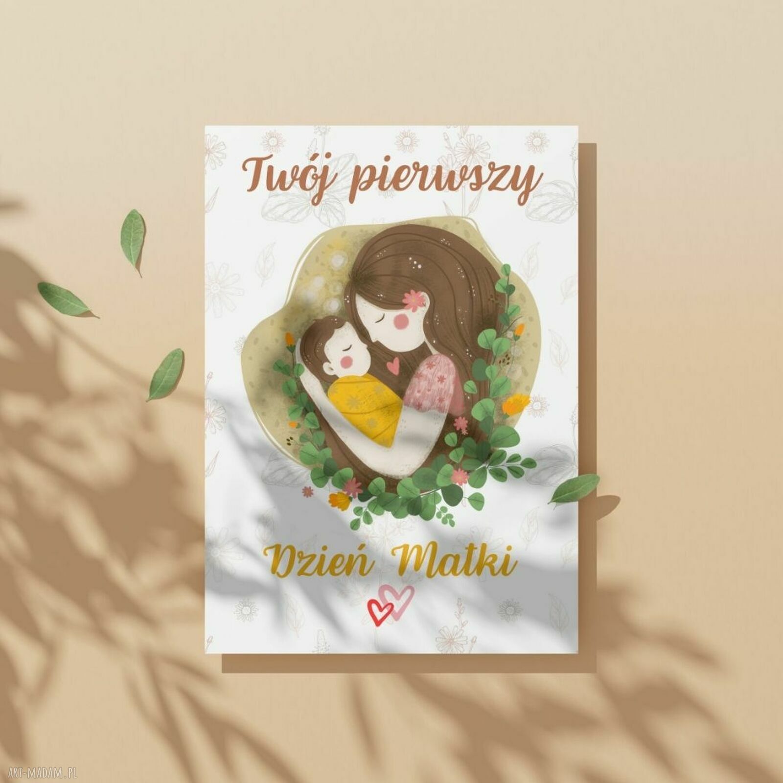 Kartka na Dzień Matki: Twój Pierwszy Dzień Matki dla świeżo upieczonej mamy