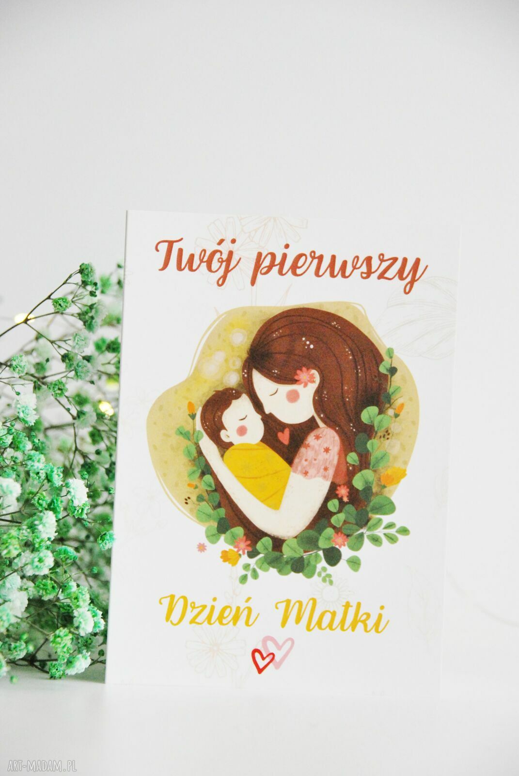 Kartka na Dzień Matki: Twój Pierwszy Dzień Matki dla świeżo upieczonej mamy