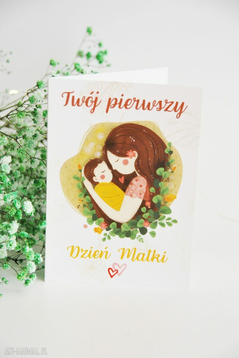 Kartka na Dzień Matki: Twój Pierwszy Dzień Matki dla świeżo upieczonej mamy