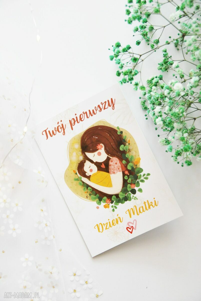 Kartka na Dzień Matki: Twój Pierwszy Dzień Matki dla świeżo upieczonej mamy