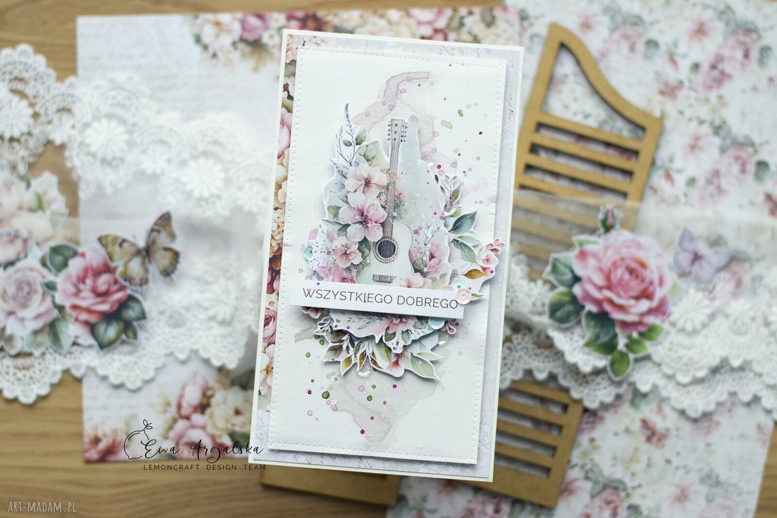 Kartka scrapbooking na koniec roku szkolnego, urodziny i imieniny ręcznie robiona