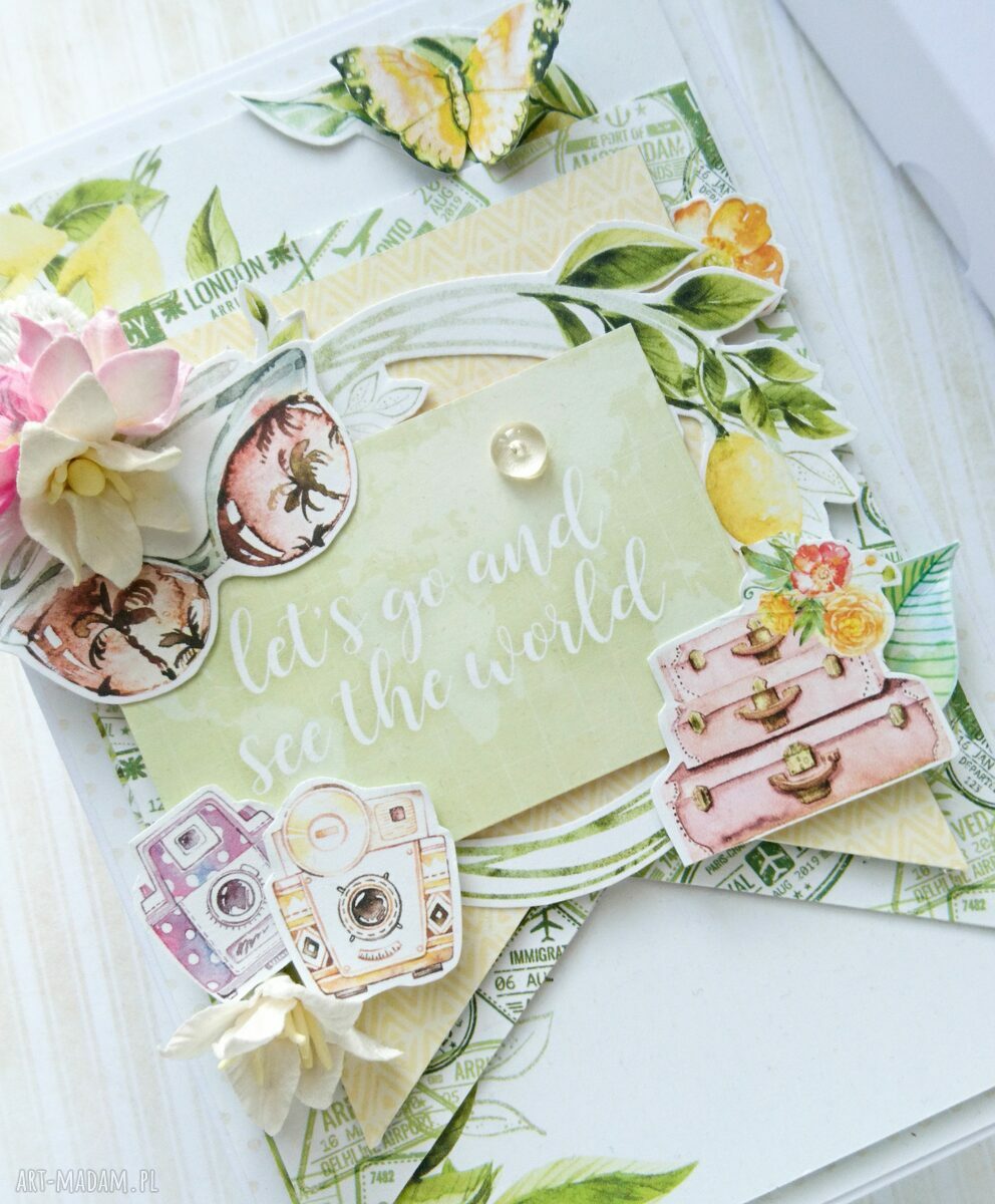 scrapbooking kartki: Kartka wakacyjna 02 w pudełku Ręcznie zrobione