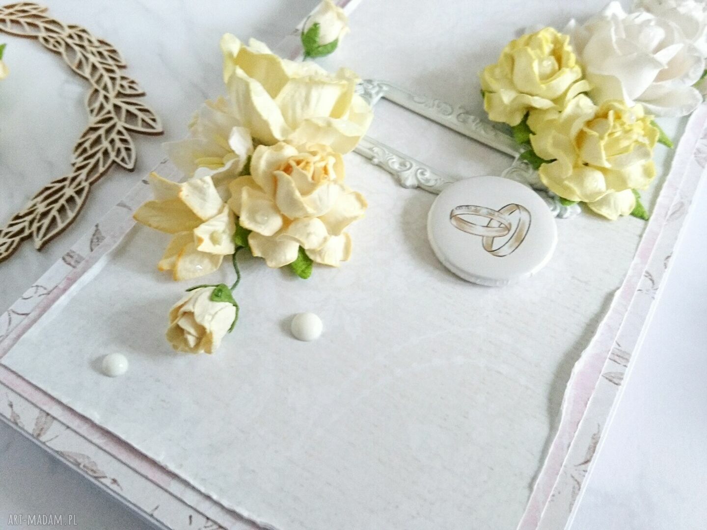 scrapbooking kartki: Kartka na ślub, delikatna Ręcznie robione