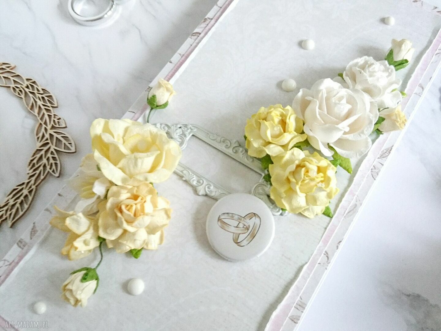 scrapbooking kartki: Kartka na ślub, delikatna Ręcznie robione