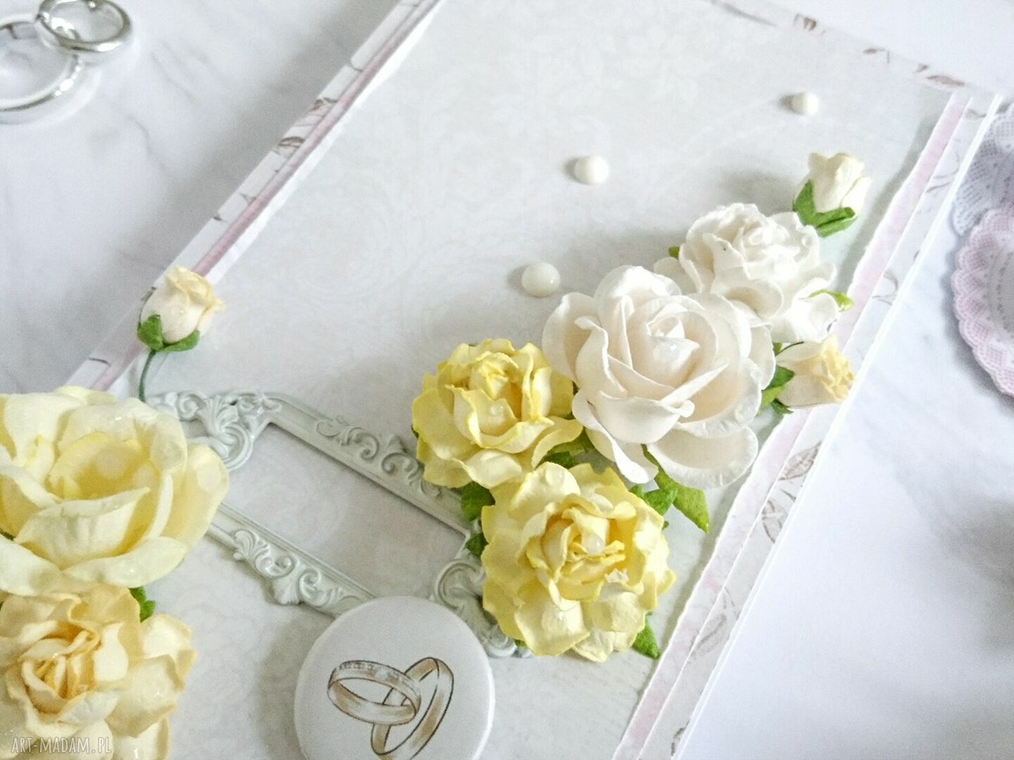 scrapbooking kartki: Kartka na ślub, delikatna Ręcznie robione