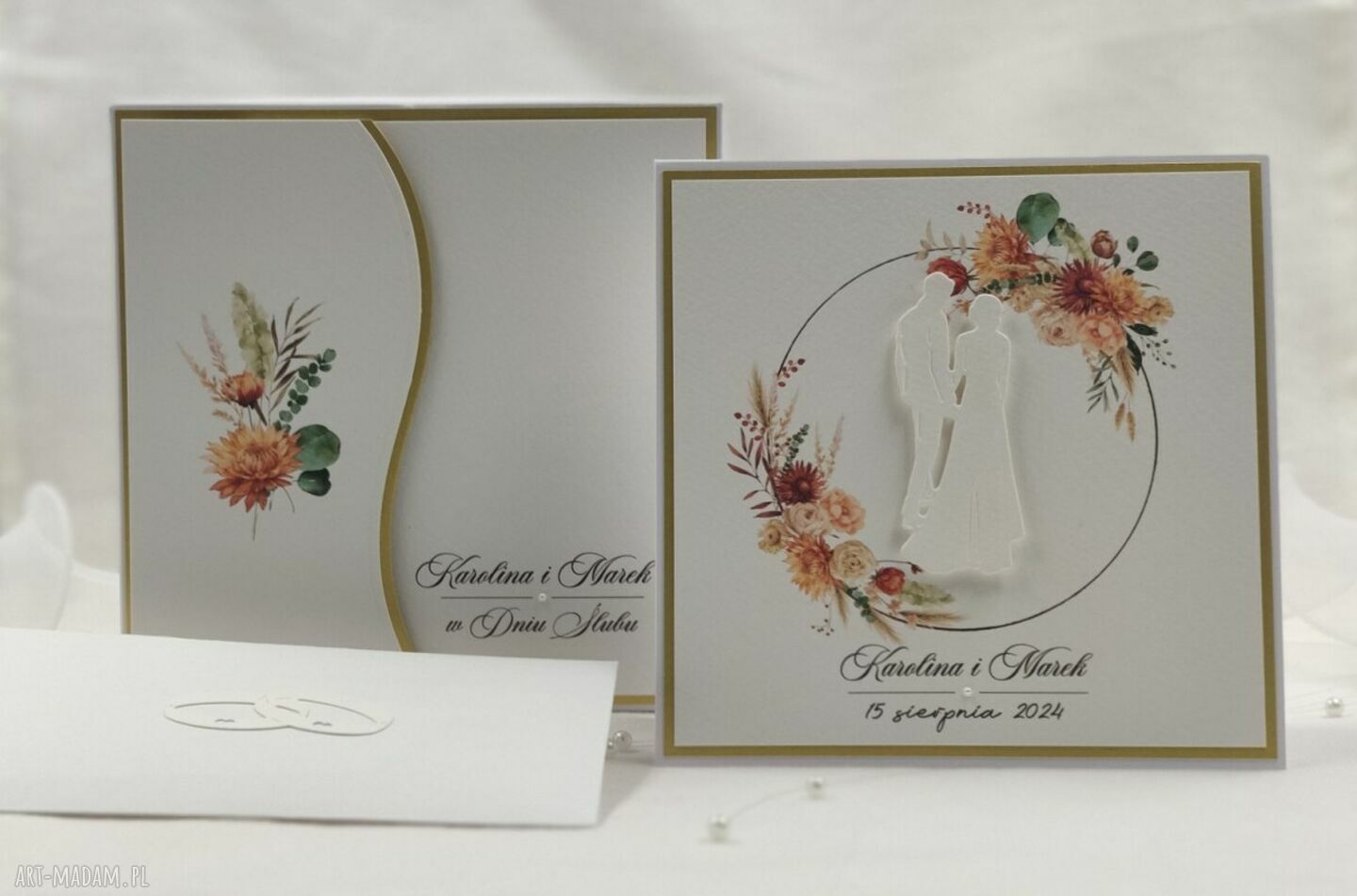 Kartka na ślub z pudełkiem i kopertą WB 31 - elegancka
