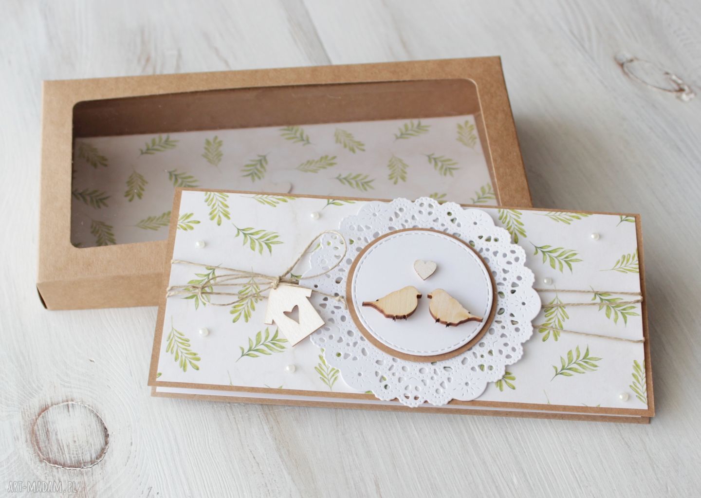 scrapbooking kartki: Kartka na ślub ptaszki Handmade