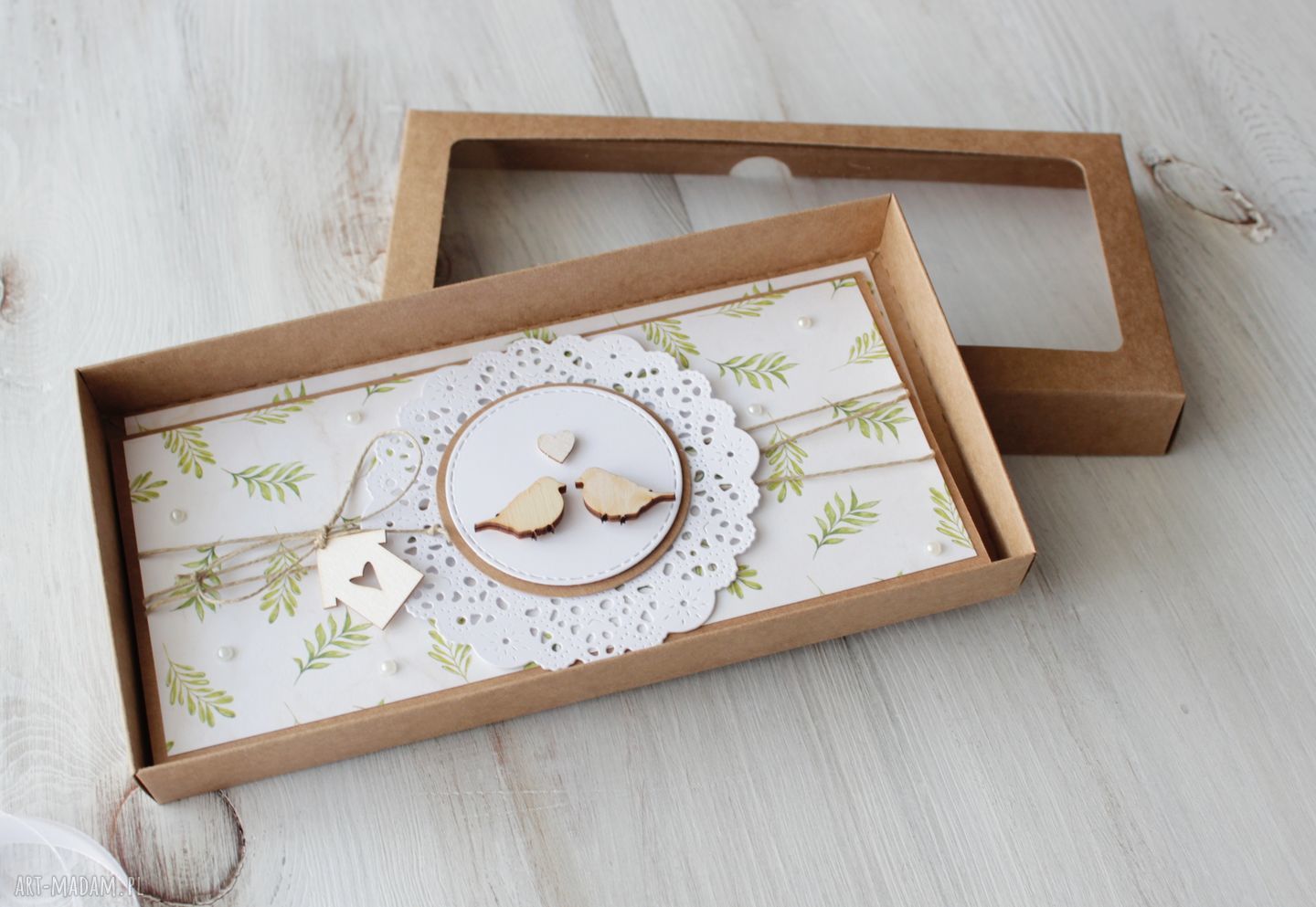 scrapbooking kartki: Kartka na ślub ptaszki Handmade