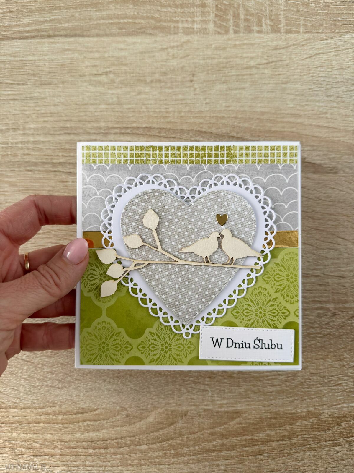 Kartka ślubna scrapbooking na ślub, wesele i rocznicę