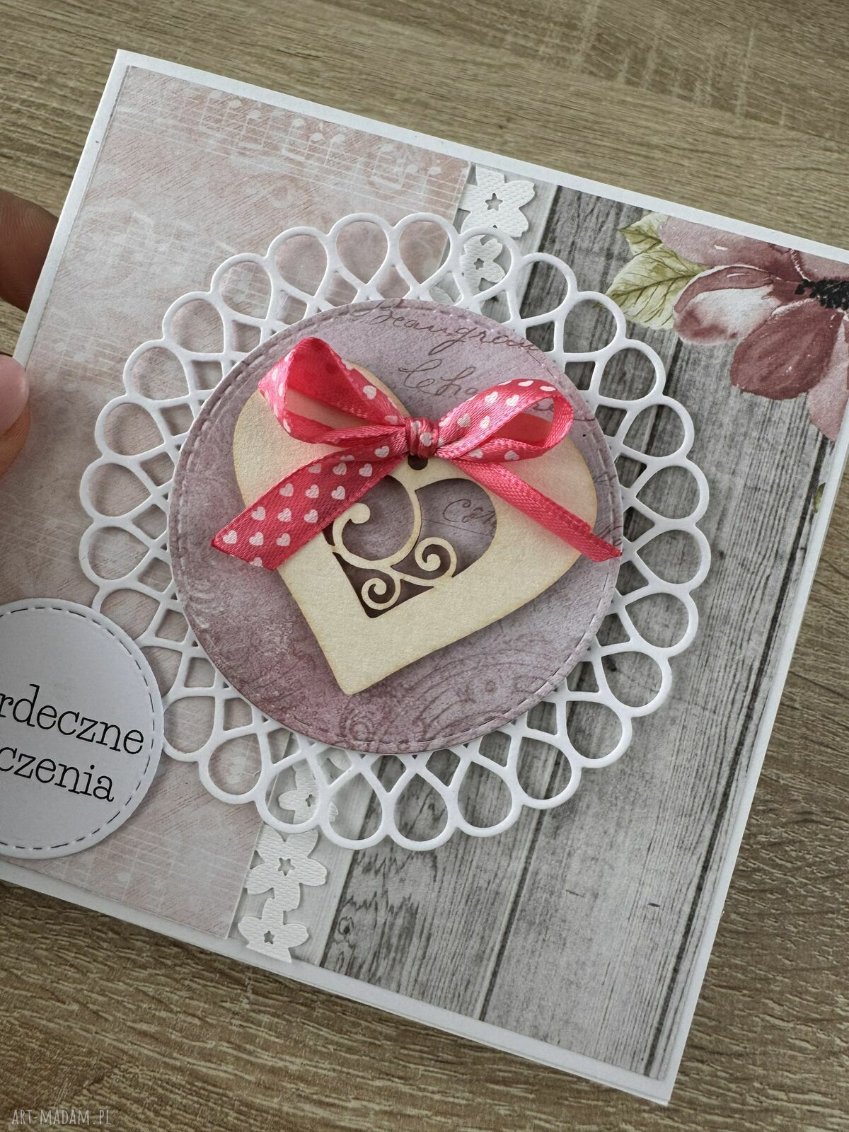 kartki: Kartka na ślub wesele rocznicę gratulacje ręcznie zrobione