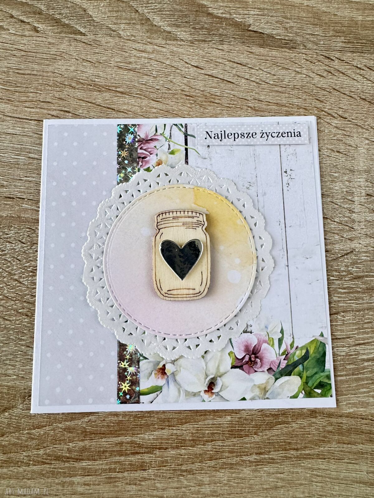 Kartka ślubna scrapbooking - ręcznie robiona na prezent