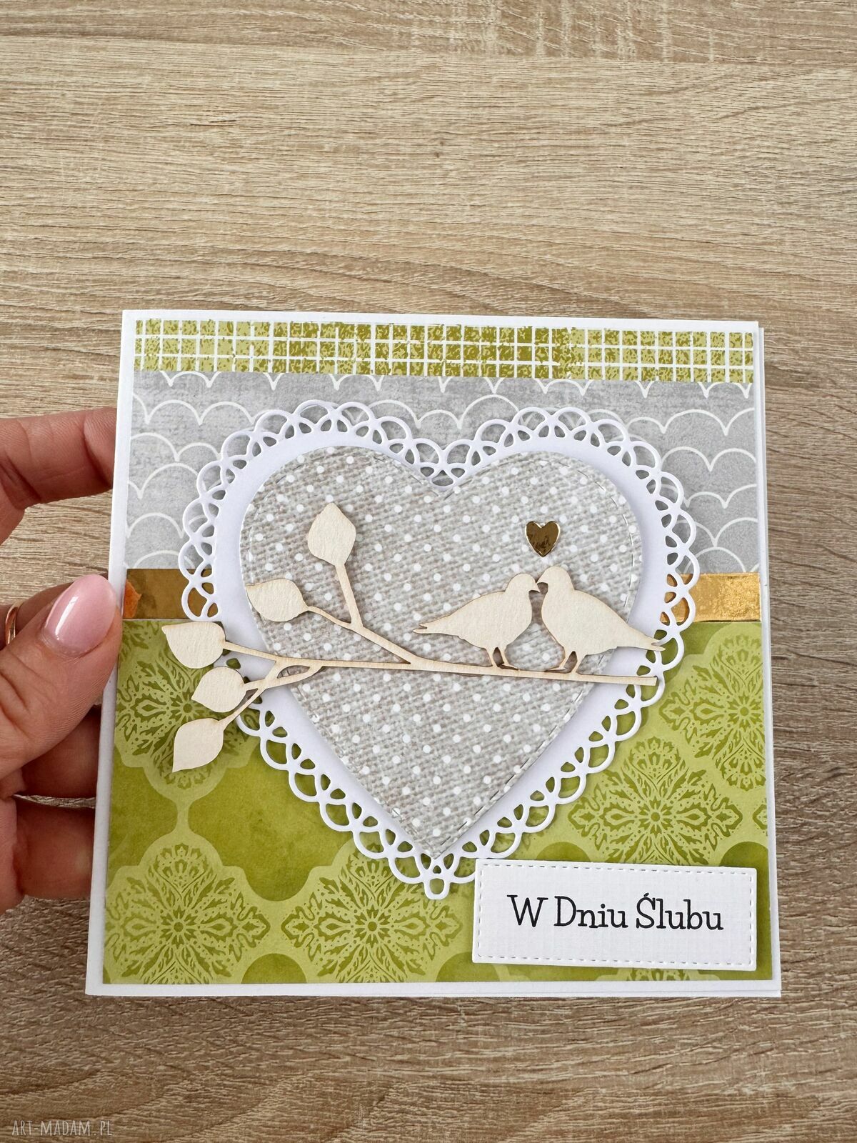 Kartka ślubna scrapbooking na ślub, wesele i rocznicę