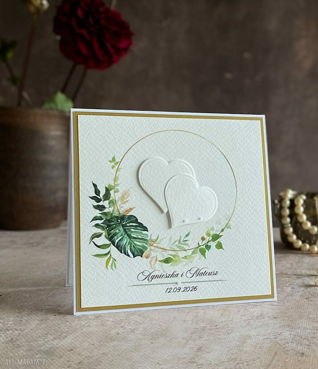 Kartka na ślub w ozdobnej kopercie - personalizowana W 45