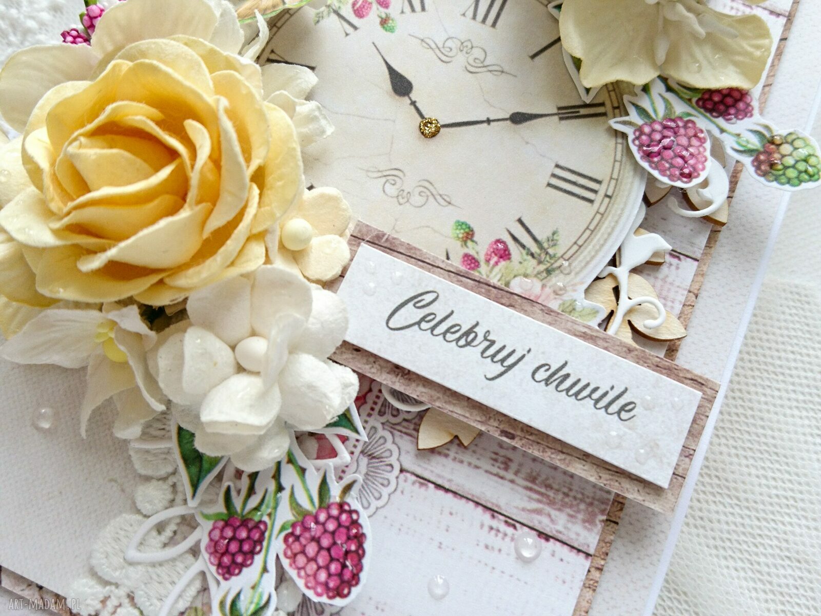 scrapbooking kartki: Kartka Celebruj chwile, w ozdobnym pudełku hand made