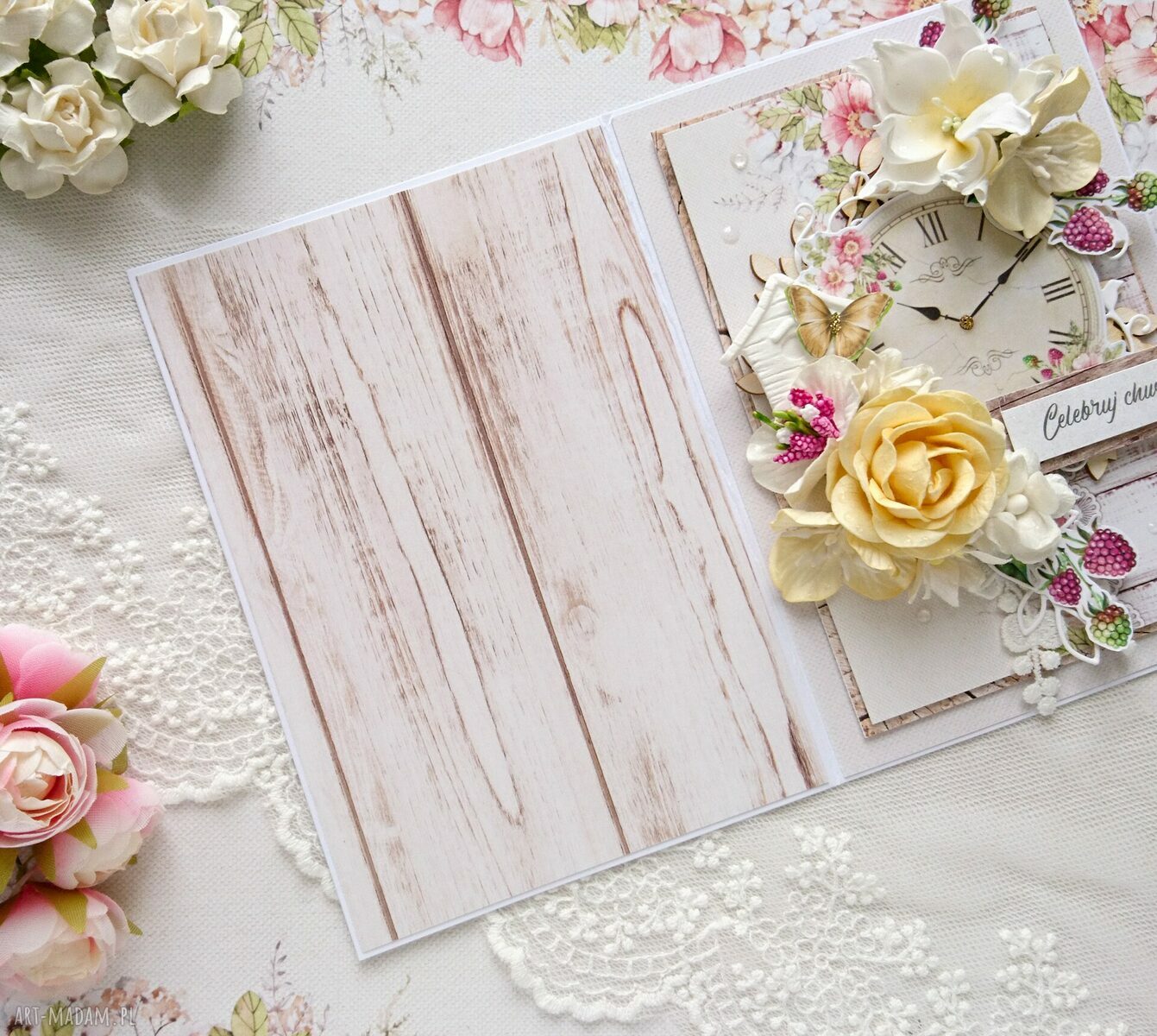 scrapbooking kartki: Kartka Celebruj chwile, w ozdobnym pudełku hand made