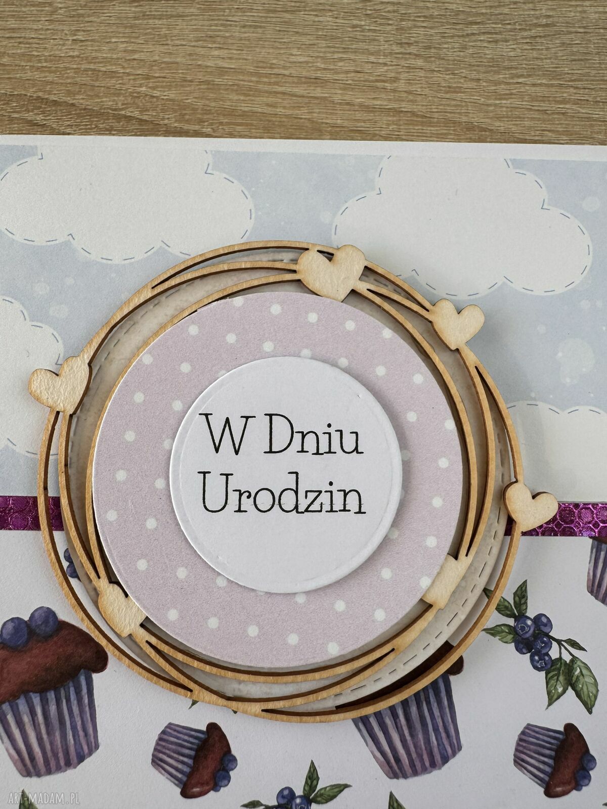 Kartka na roczek dla dziewczynki ręcznie robione gratulacje i prezent od serca (art Madam.pl)