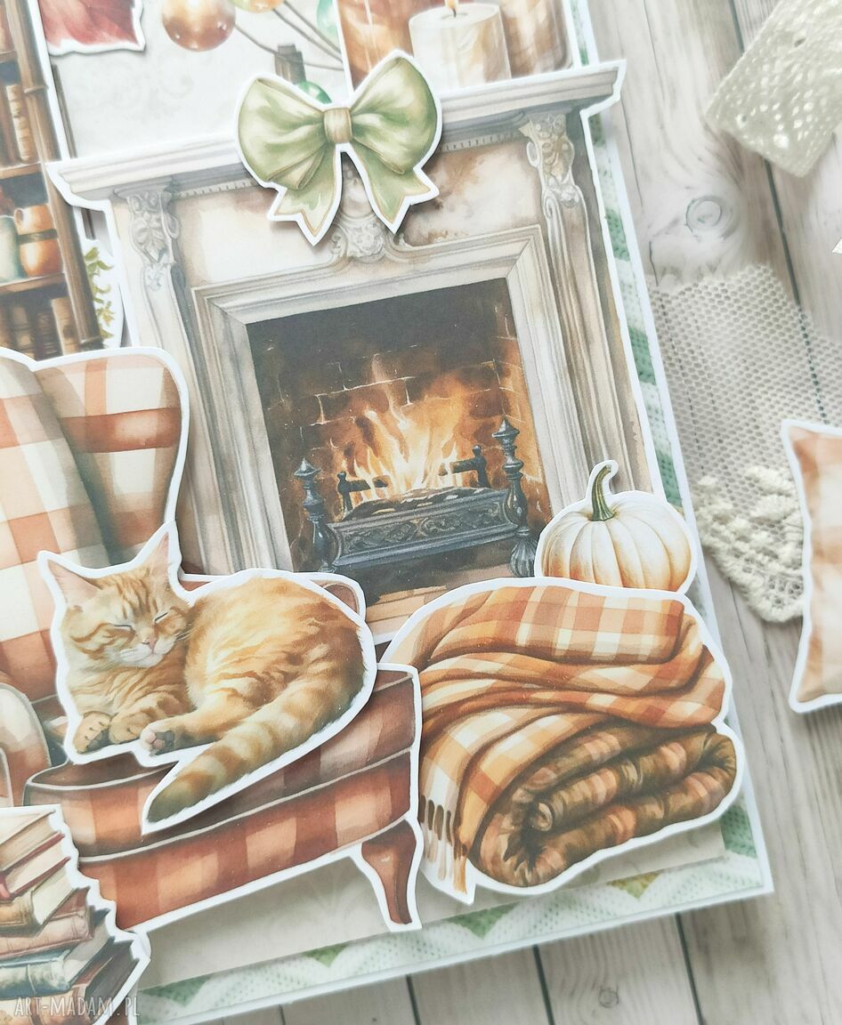 scrapbooking kartki: Jesienna kartka 2 handmade