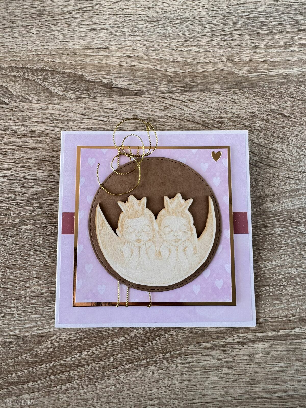 kartki: Kartka na urodziny roczek babyshower bliżnięta bliżniaczki ręcznie robione