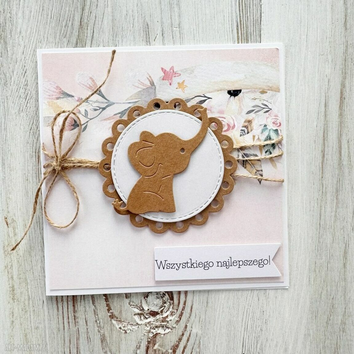 kartki: Kartka na urodziny roczek babyshower Hand Made