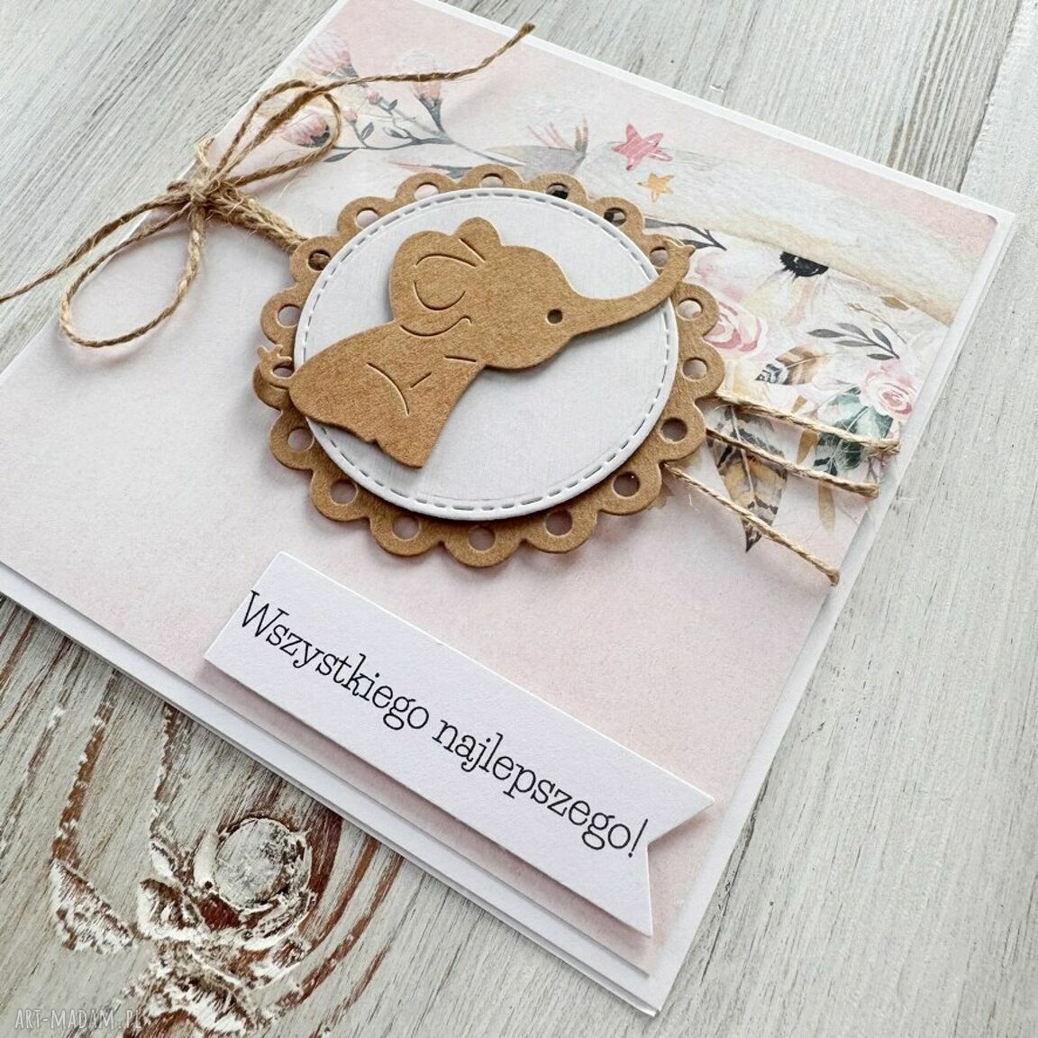 Kartka urodziny roczek babyshower chrzest święty dla dziewczynki