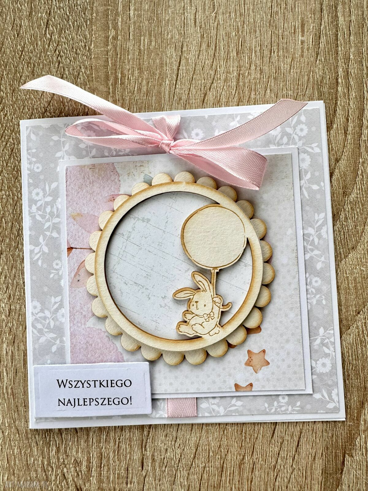 kartki: Kartka na urodziny roczek babyshower ręcznie zrobione